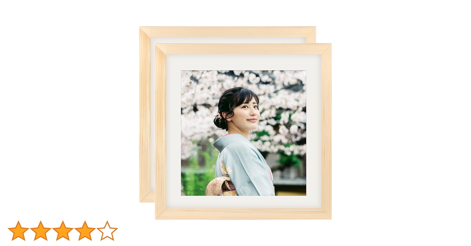 Amazon.co.jp: フォトフレーム 正方形 25角 木製額縁 2枚セット ウッド